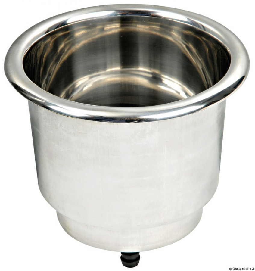SS glass holder w/drain hole and LED lighting Ø108mm