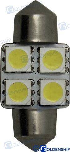 light bulb festoon 4 LED 1,2w 10/30v