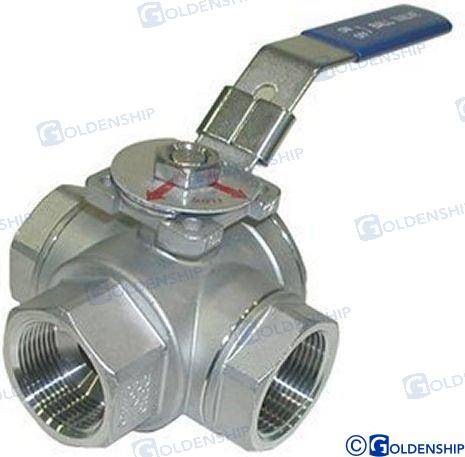 3-way ball valve 1"