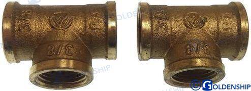 t brass joints h/h/h 3/8" (2pcs)