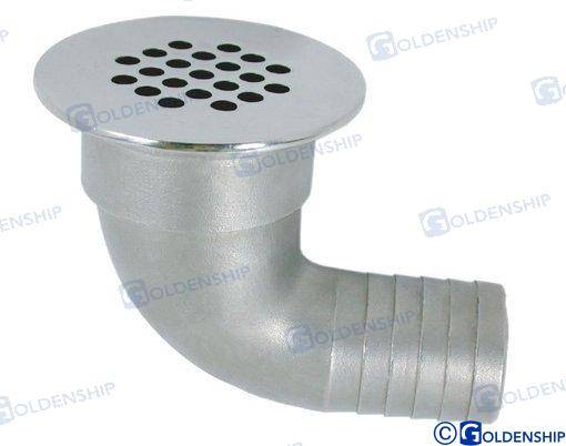 drain grate with barb adapter 90d 1-1/2"