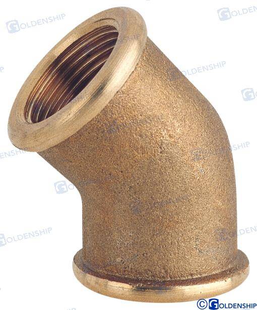 elbow 45° f.f. 1'' brass cr