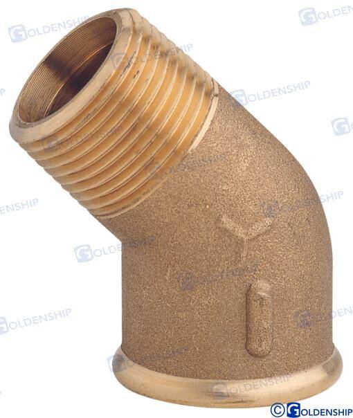 elbow 45° m.f. 2'' brass cr
