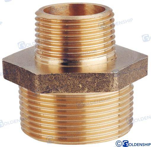 reducing nipple 2'' x 1''1/2 m.m. brass