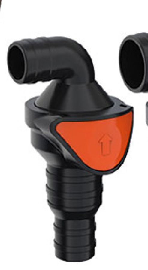 Check valve 90º Entrance 20-26.5mm, Exit 20mm