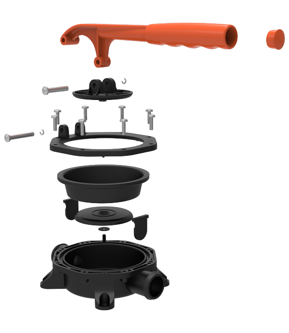 Hand water pump with diaphragm 20l/min Outlet 38.1mm - Seaflo SFDHP-G720-02