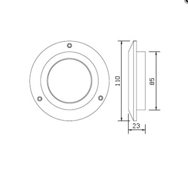 Chrome interior light base