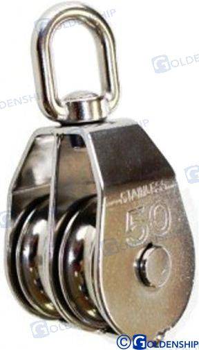 swivel eye pulley,2 sheave - 6mm (10pcs)