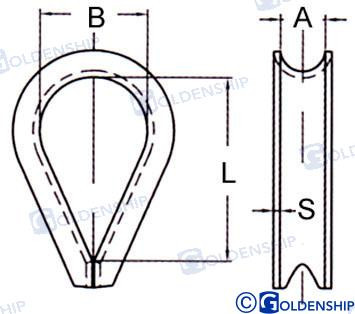 wire rope thimble 12 mm (pack 15)