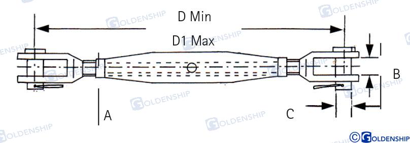 rigging screw aisi-316 8mm