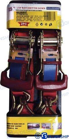 ratchet tie 1 1/16" - red - 4,5 m x2