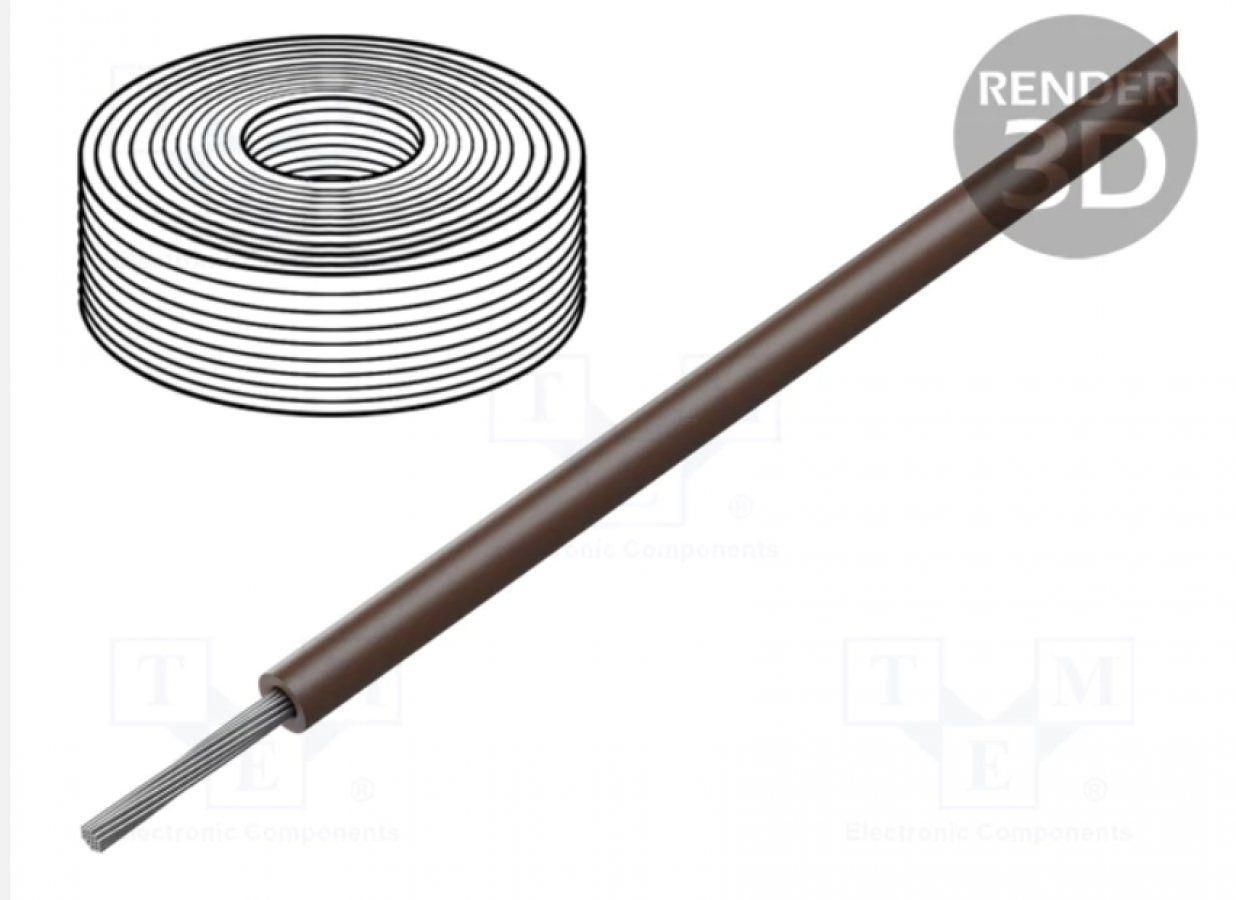 Wire tinned copper 10mm2 - 8AWG -1 m - black -60÷180°C - silicone sheath