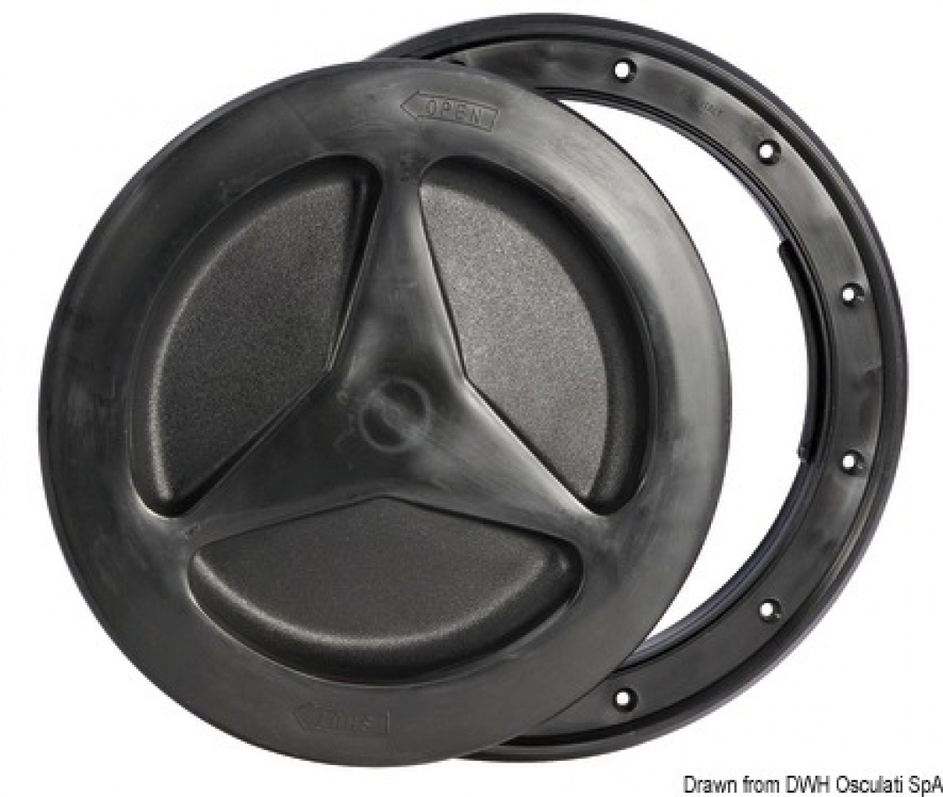 Inspection hatch black polypropylene Ø201 mm