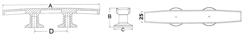 Skandy cleat 145 mm AISI316