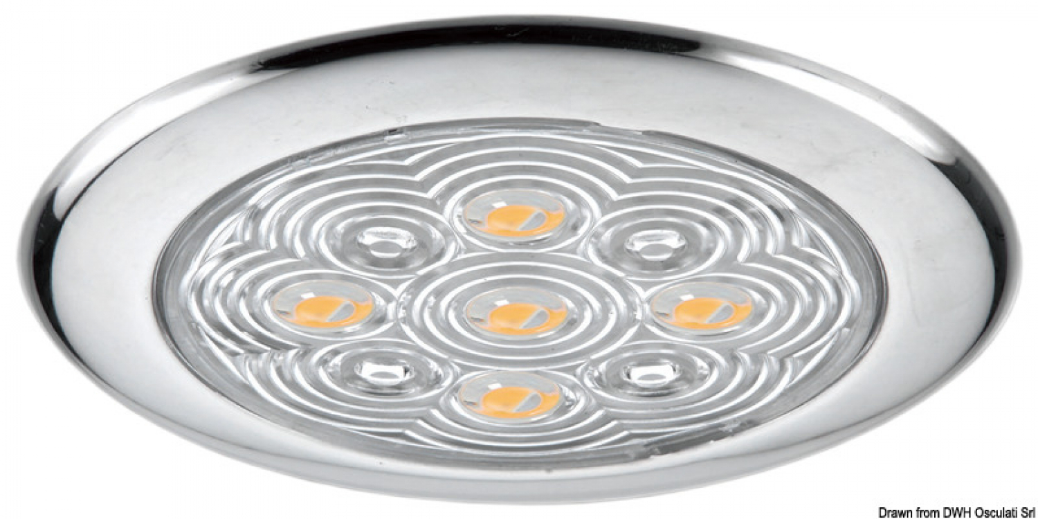 LED salona lampa, Ø94 mm H11mm 12V 3W 84 Lumen K3000 IP65