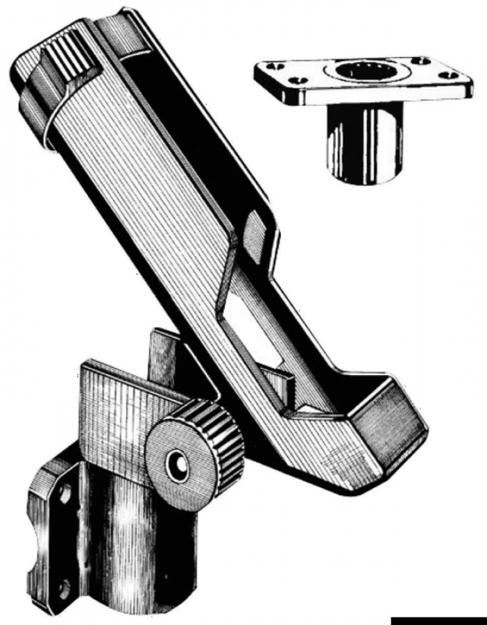 Nylon swiveling rod holder - horizontal and vertical montage