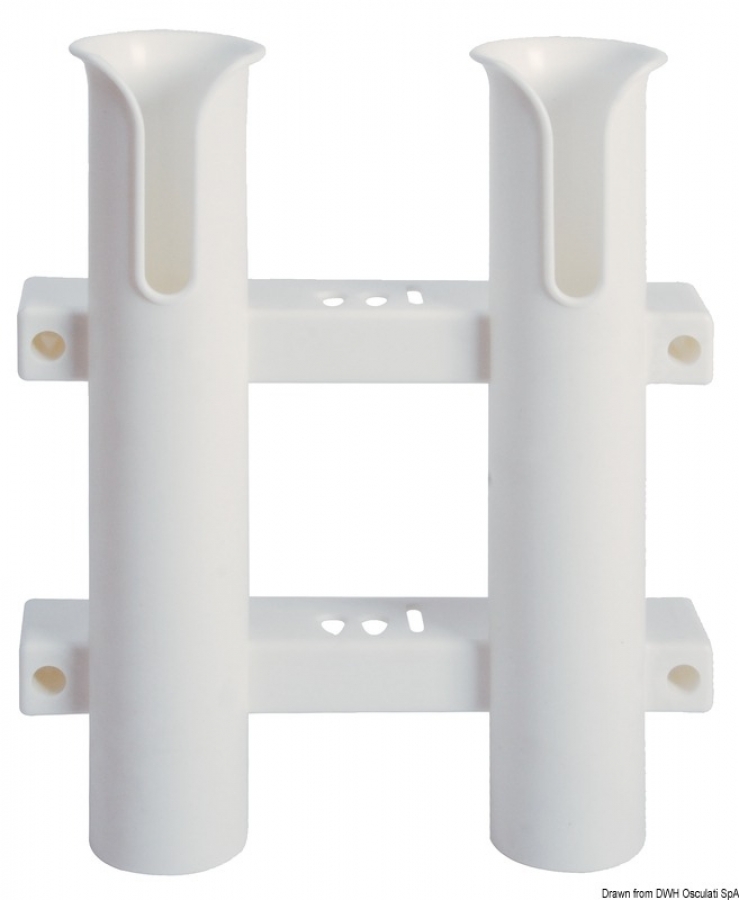 Wall mounting plastic rod halter for 2 rods Ø44mm 270x220mm