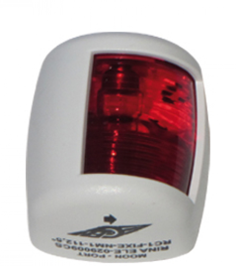 NAVIGATION LIGHTS red 112,5°, white hull , under 12m IP56 12V 10W H61mm