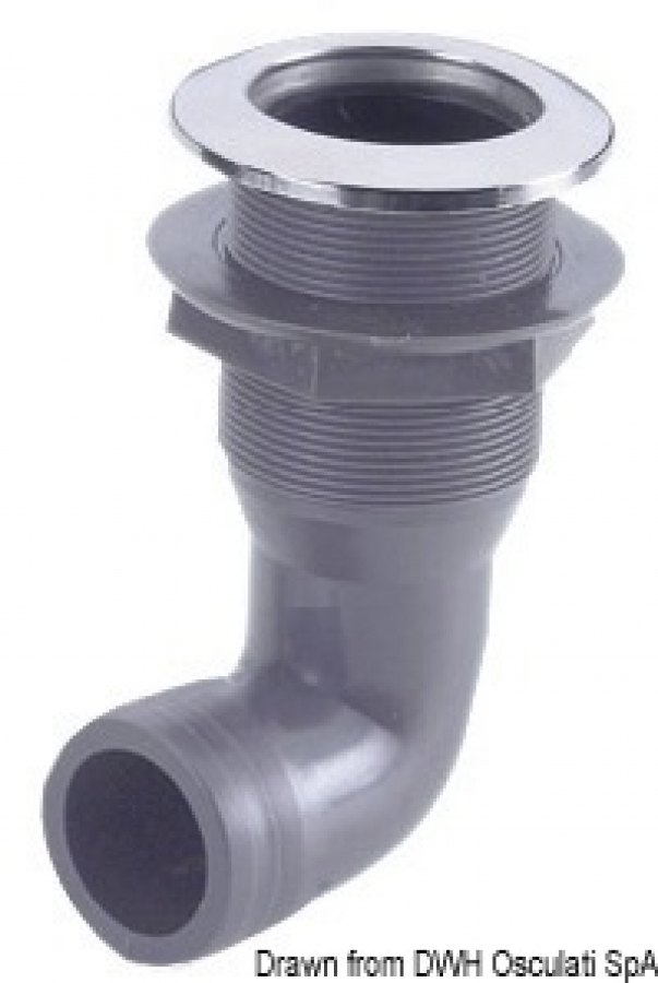 Nylon skin fitting Ø20mm w/SS head 90° adaptor