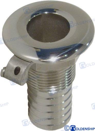thruhull connection, hose Ø24mm AISI316