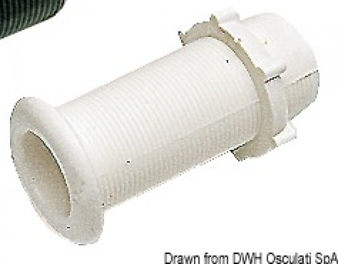 Water drain bushing white Ø22.7 x 78 mm