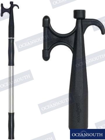 Telescopic boat hook Aluminum - White - Length 118-204cm Ø25-30mm