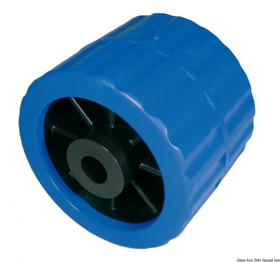 Side roller blue Ø hole 15 mm L75mm D100mm