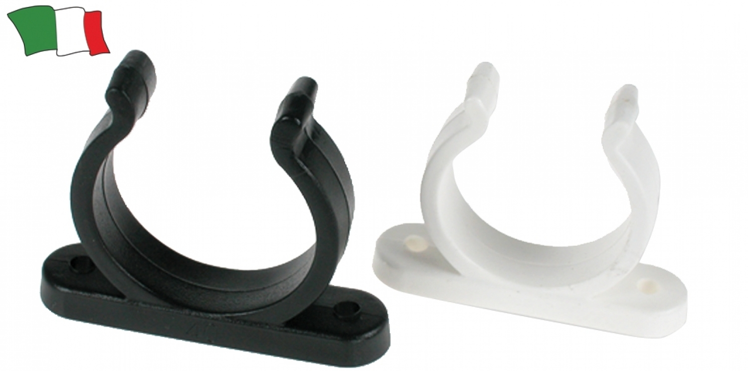 Plastic clip, D-25 mm, white