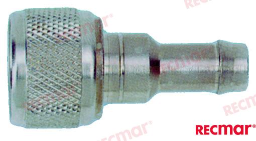 Hose Connectors - Tank End for Tohatsu OEM: Suzuki: 65750-95501; Tohatsu: 3B2-702801M, 3B2-702810M, 3B2702810M