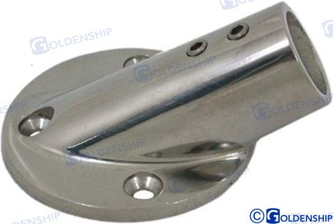 round base 30º Tube Ø22mm Base Ø67mm AISI316