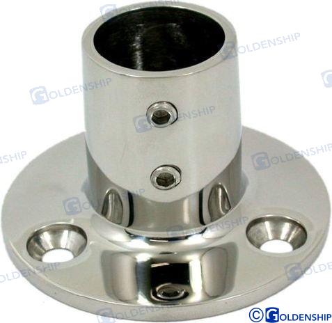 Round base 90º Tube Ø22mm Base Ø67mm AISI316