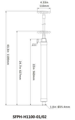 Ручной водяной насос для каяков и лодок L68cm 0.7l/min Seaflo SFPH-H1100-02