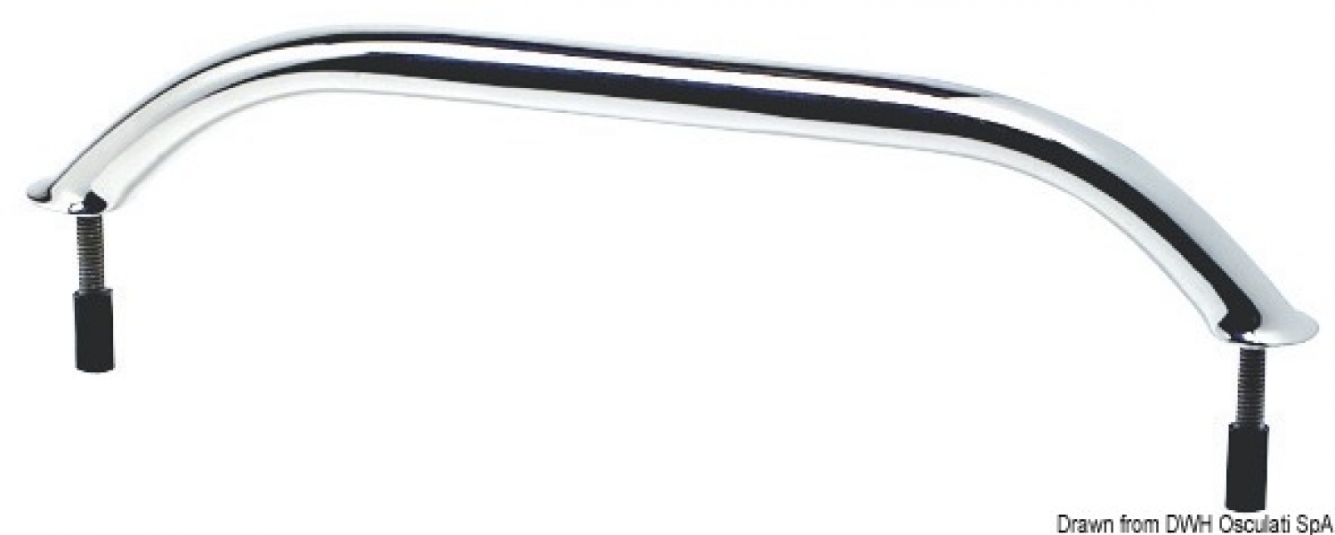 Oval pipe handrail AISI316 external screws 220 mm