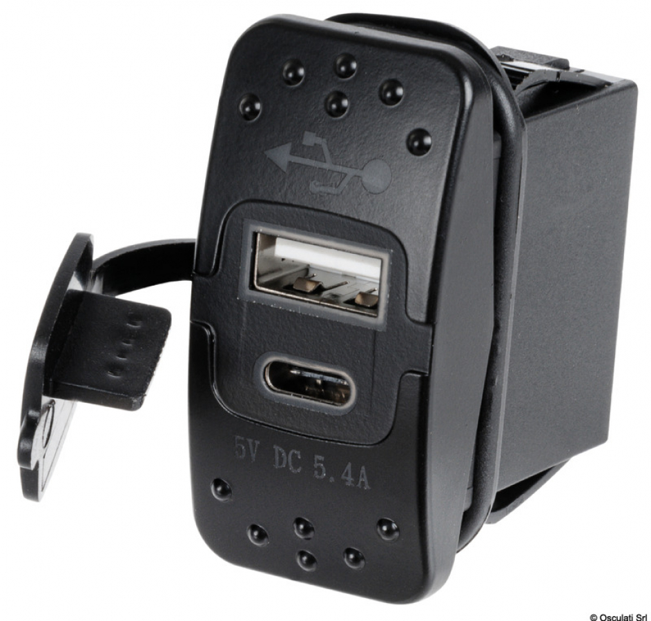 Socket USB-A + USB-C input 12/24V OUTPUT 2.4A +2.4A