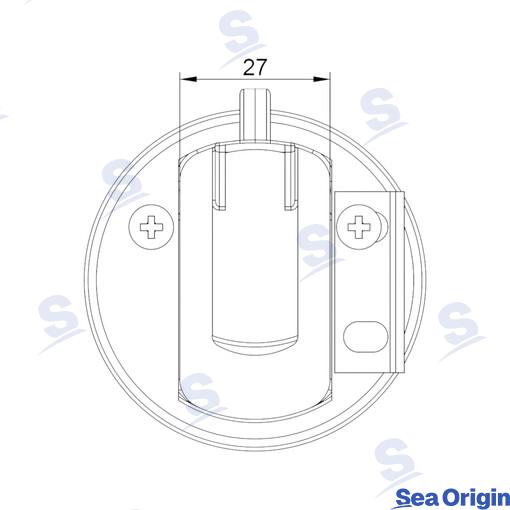 Hatch shutter with loop 44mm AISI 316 Clamp