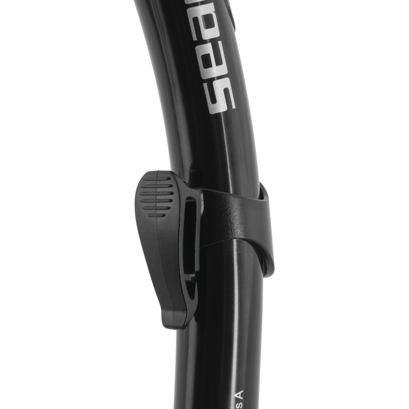 SEAC Reverse Dry Snorkel Tube with Dry-Top System and Purge Valve S/BL - White