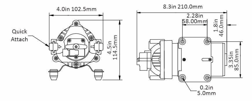 Water pump SEAFLO 7l/min 12V 5.5 bar (80 psi) SFDP1-018-080-35