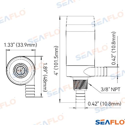 Seaflo Kitchen Galley Pump 24V, 100GPH