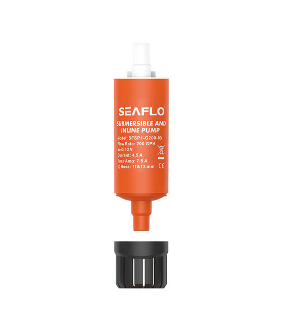 Tank pump 200GPH 11.8l/min 12V 7.5A Outlet diameter 10.16-12.7mm - Seaflo SFSP1-G200-03B