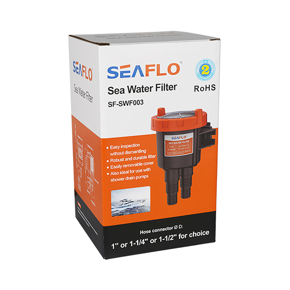Water filter 1“ 1-1/4” 1-1/2” D1/D2/D3 (25.4mm/31.8mm/38.1mm) 91-200L/min - Seaflo SF-SWF003