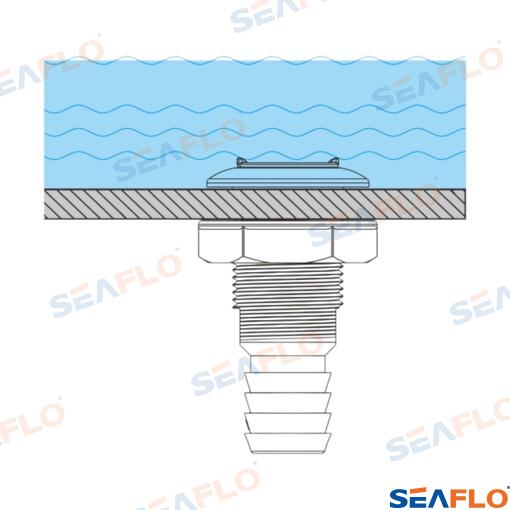 3/4" Seaflo Thru Hull with Filter