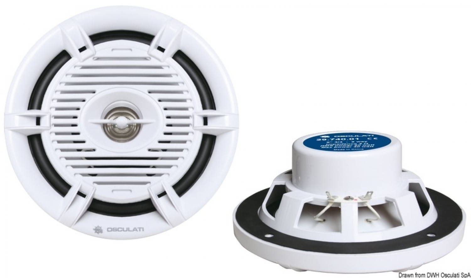 2-way stereo speaker RMS 2x25W Peak 2x40W 2pcs 188mm