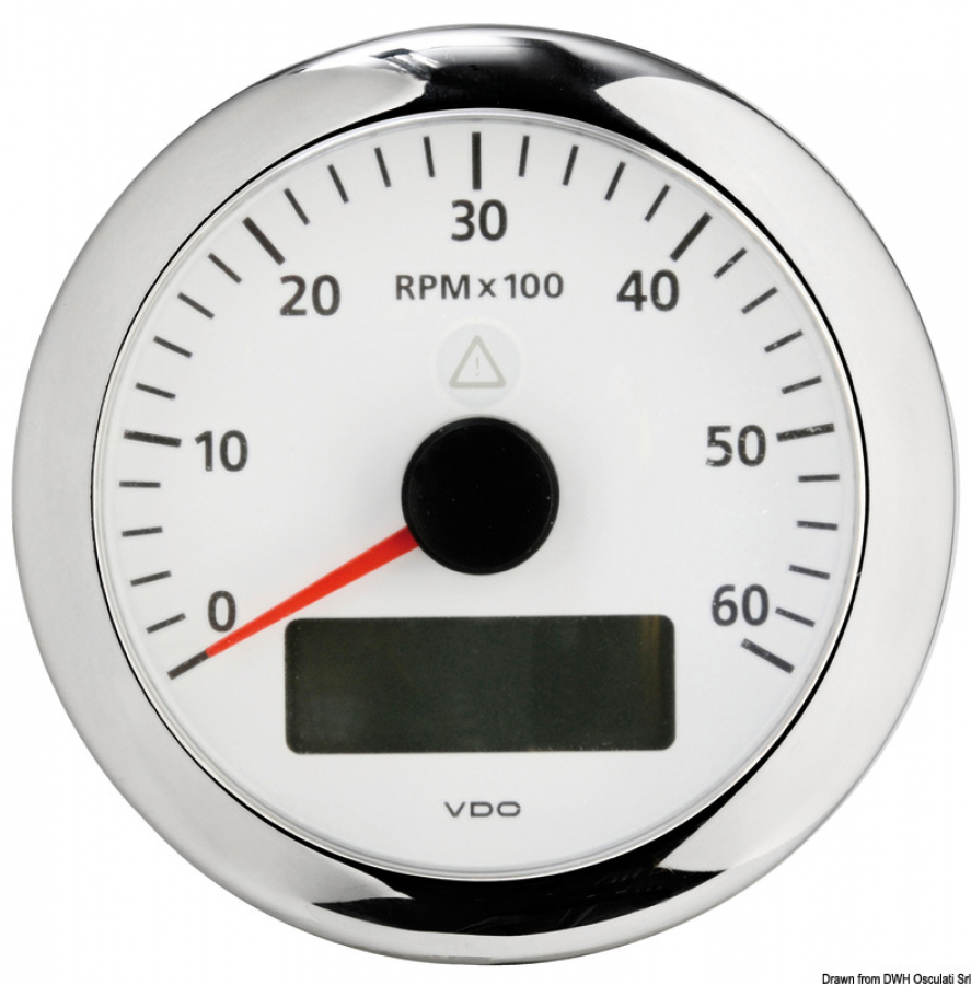 VDO ViewLine RPM counter 6000 RPM white 12/24V W,IND,Hall , 1