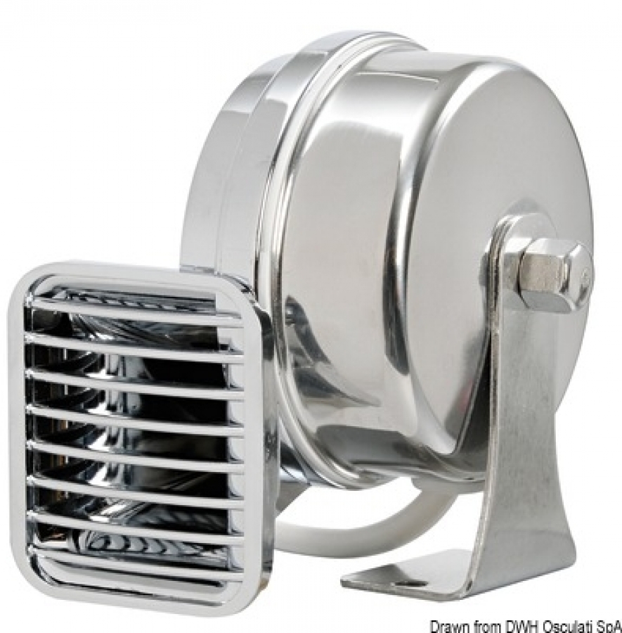 Powerful ABS chromed single horn  12V 8A  115 + - 5 dB