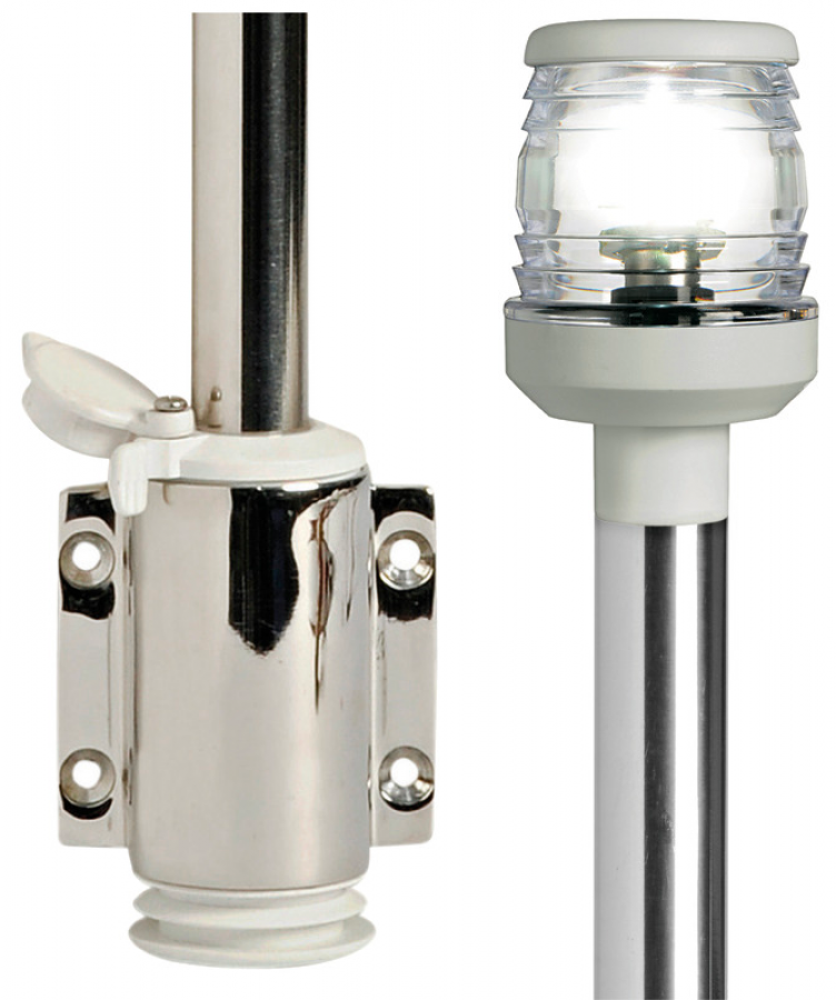 Pull-out led pole 60 cm w/white plastic light LED 12/24 V - 1,7 W