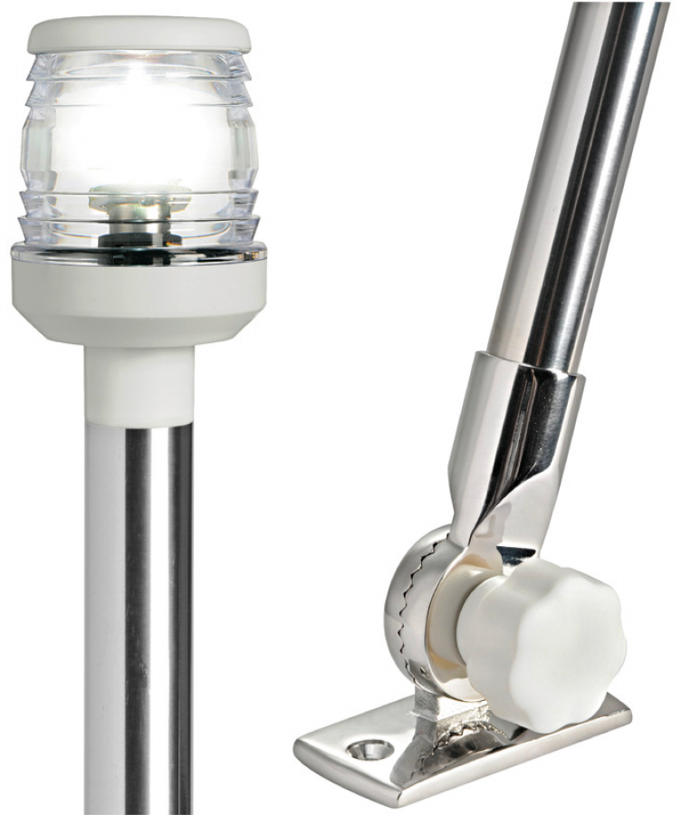 SS folding light pole white plastic light 60 cm 12 V 10 W