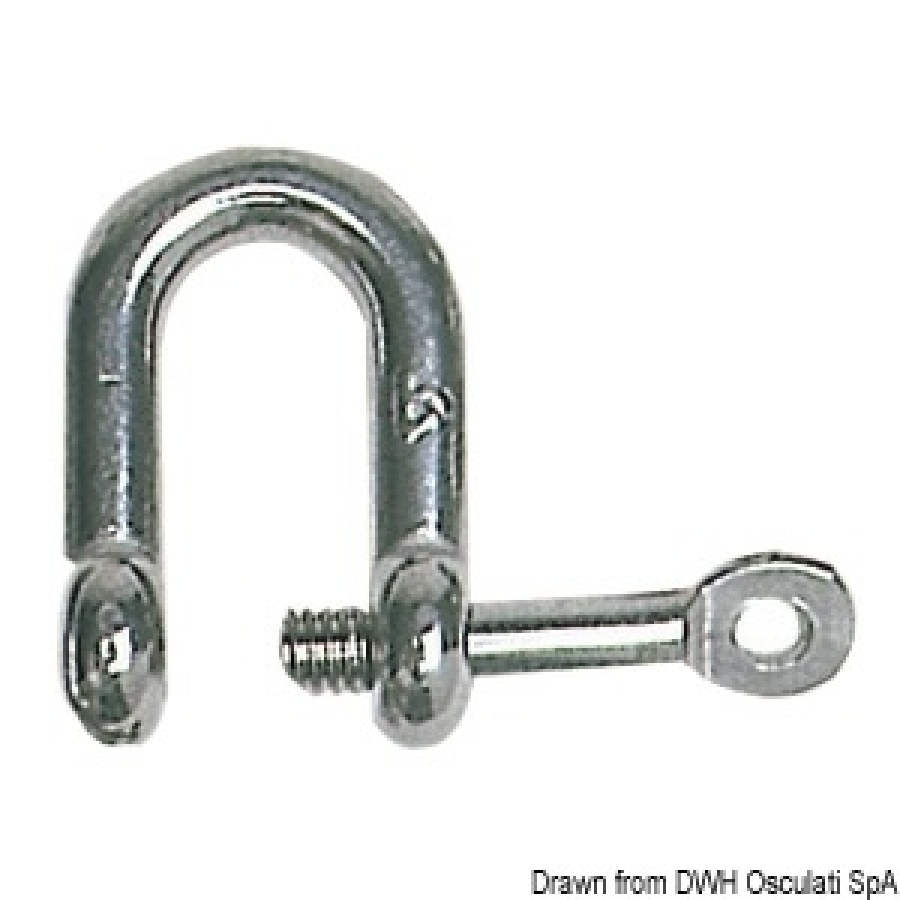 U-shackle AISI 316 with captive pin 5 mm AISI316