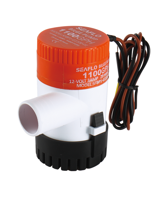 Water pump SEAFLO 12V 1100GPH 65l/min 3A 29mm hose SFBP1-G1100-01