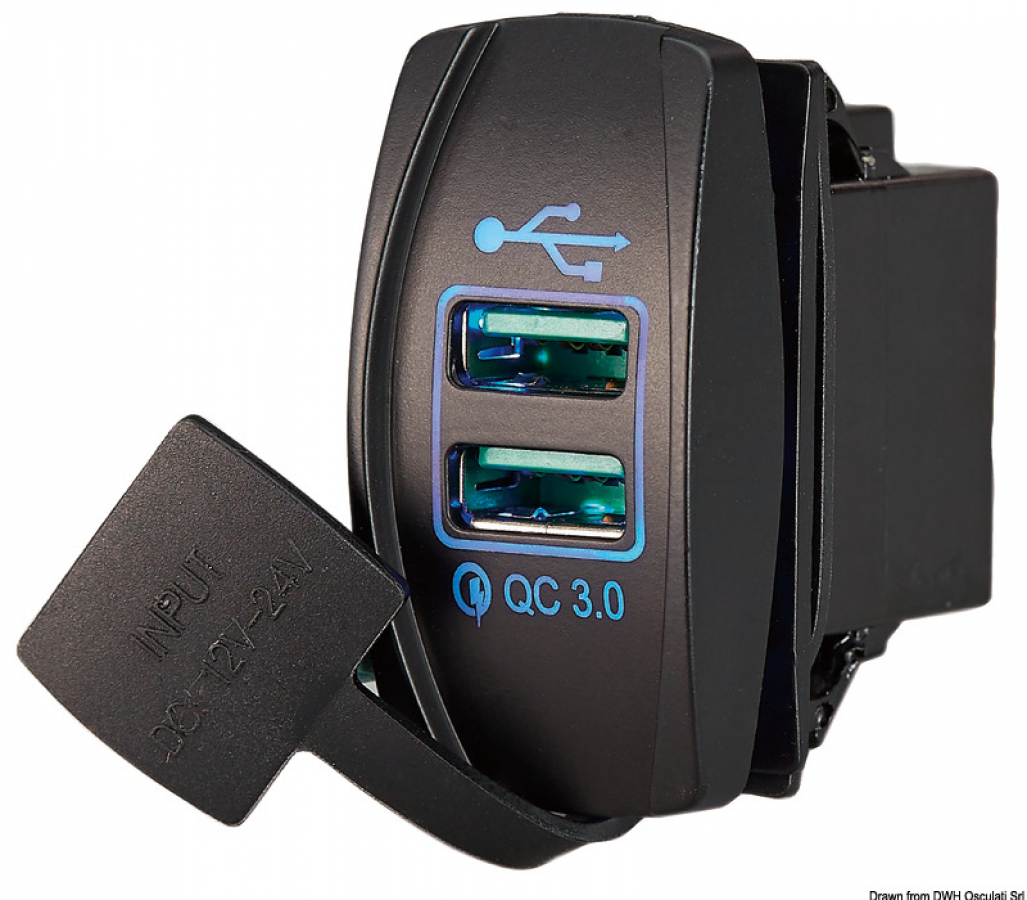 Dual USB Quick Charge 18W+18W plug