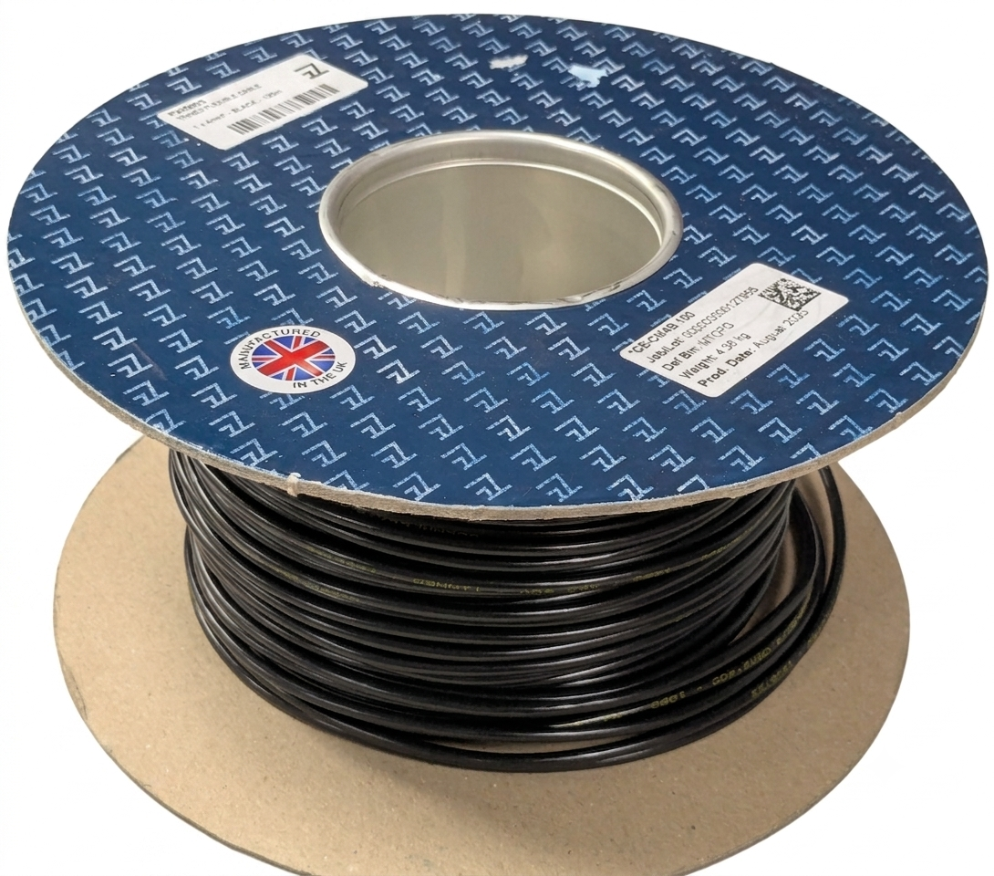 Wire 4mm2 tinned copper - black - PVC sheath - 1m